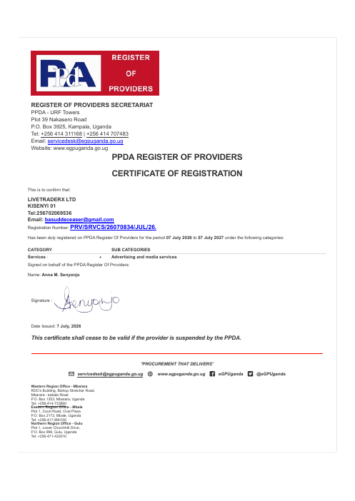 EGP Uganda registration — LivePay